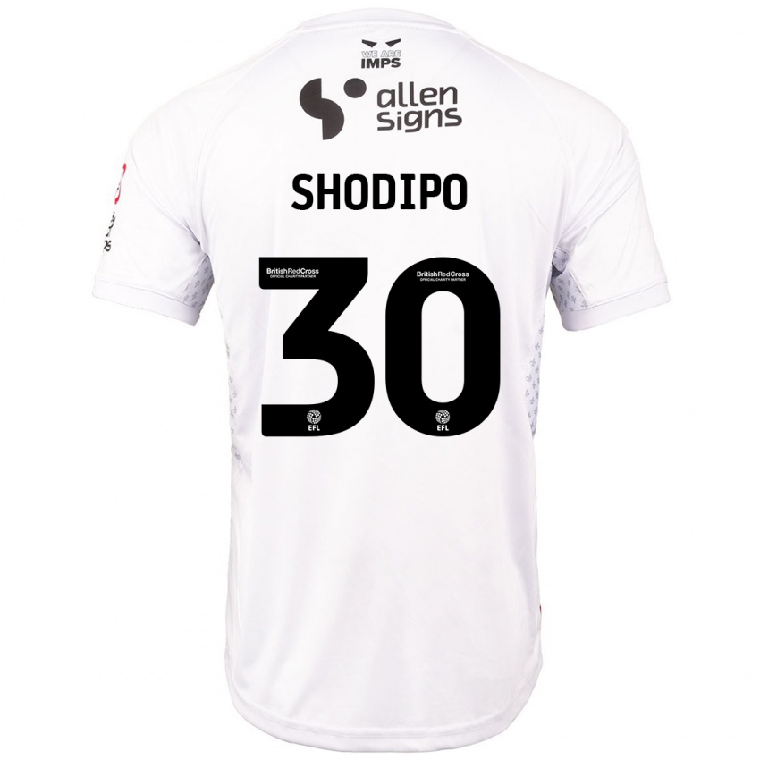 Homem Camisola Olamide Shodipo #30 Branco Vermelho Alternativa 2024/25 Camisa