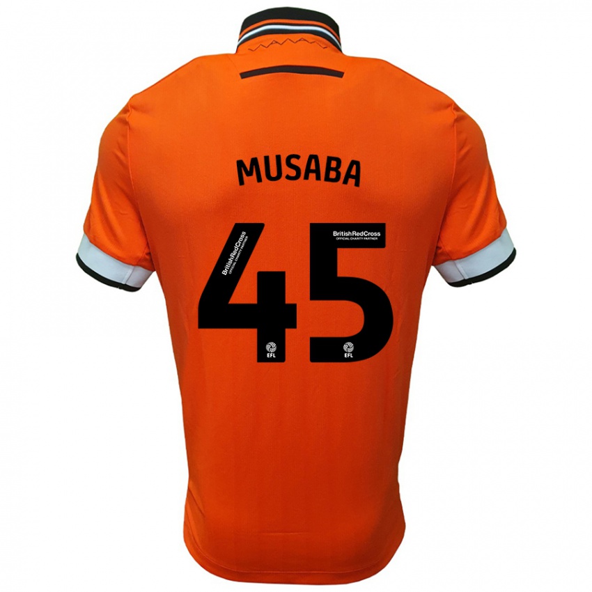 Homem Camisola Anthony Musaba #45 Branco Laranja Alternativa 2024/25 Camisa