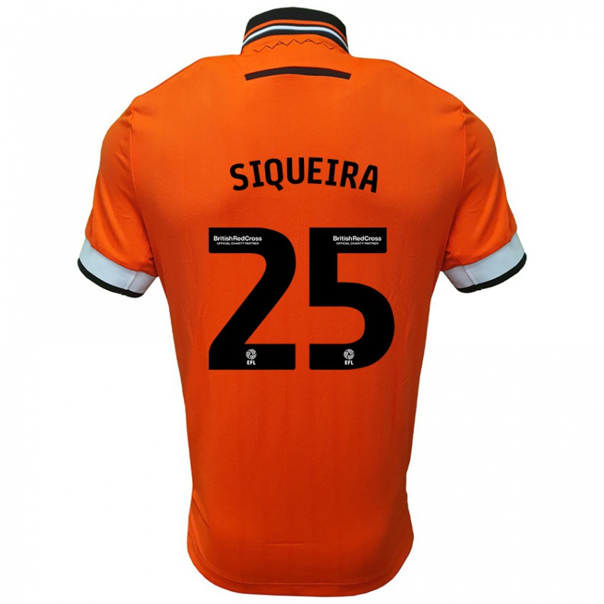 Homem Camisola Guilherme Siqueira #25 Branco Laranja Alternativa 2024/25 Camisa