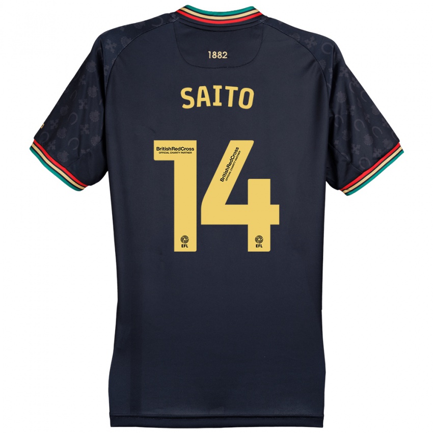 Homem Camisola Koki Saito #14 Azul Da Marinha Escura Alternativa 2024/25 Camisa