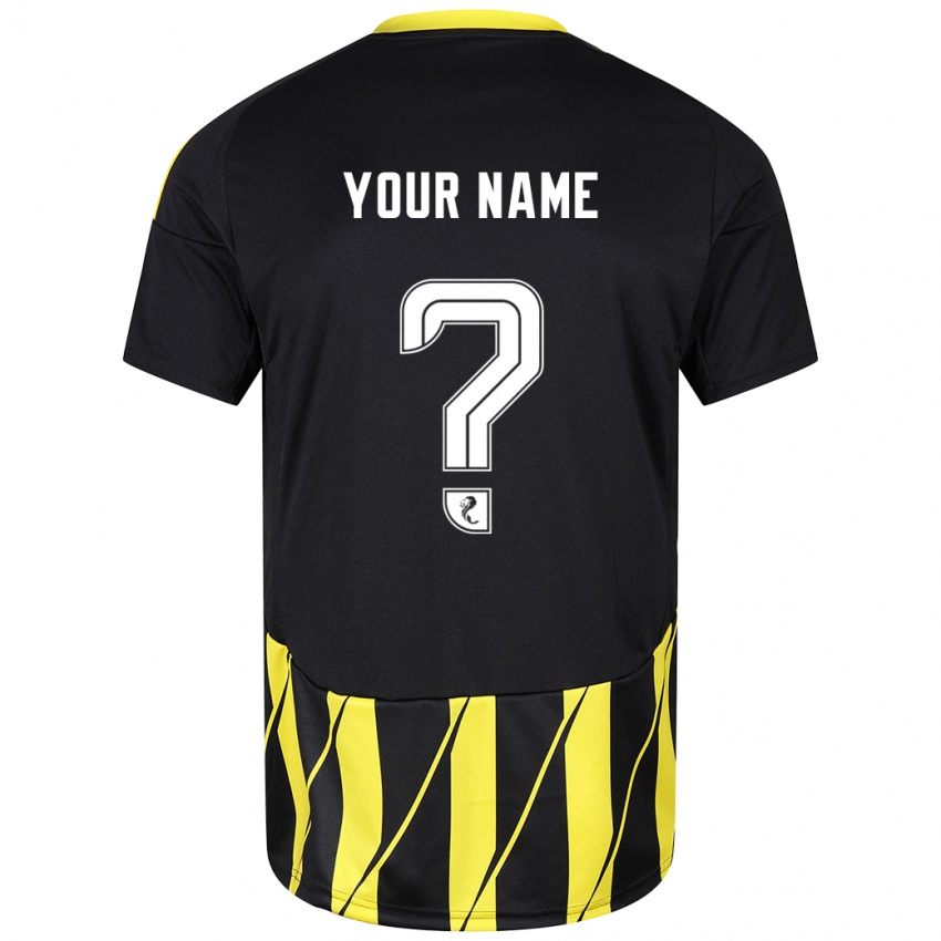 Homem Camisola Seu Nome #0 Amarelo Preto Alternativa 2024/25 Camisa