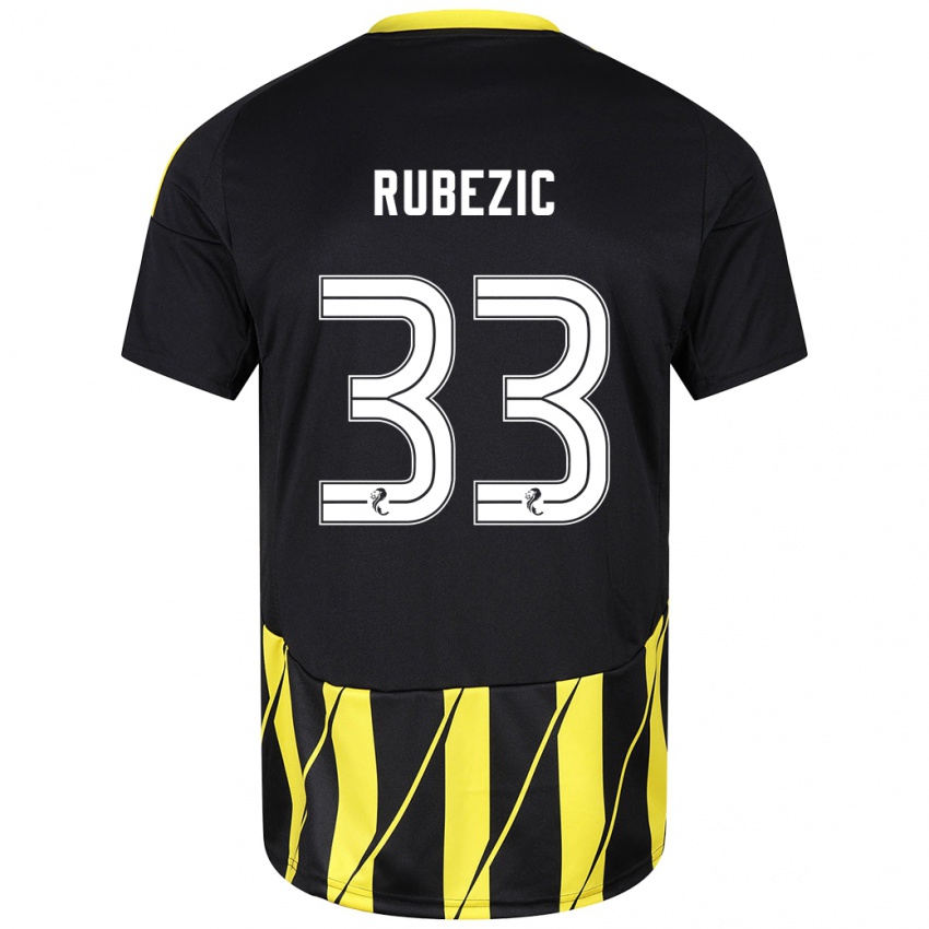 Homem Camisola Slobodan Rubezic #33 Amarelo Preto Alternativa 2024/25 Camisa