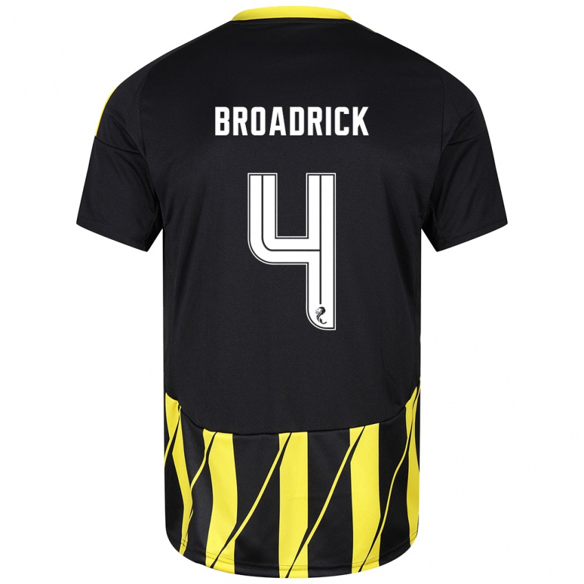 Homem Camisola Jessica Broadrick #4 Amarelo Preto Alternativa 2024/25 Camisa