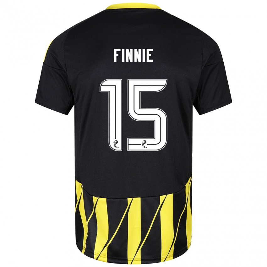 Homem Camisola Maddison Finnie #15 Amarelo Preto Alternativa 2024/25 Camisa