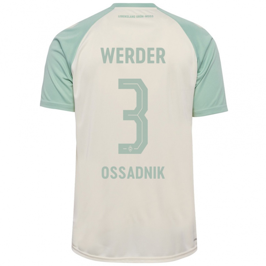 Homem Camisola Jannes Ossadnik #3 Verde Claro Off-White Alternativa 2024/25 Camisa