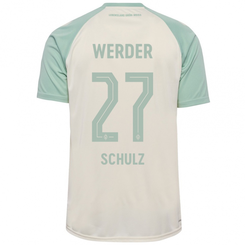 Homem Camisola Ole Schulz #27 Verde Claro Off-White Alternativa 2024/25 Camisa