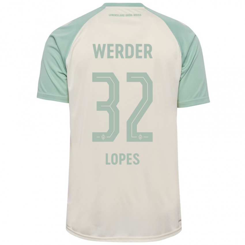 Homem Camisola Eugenio Lopes #32 Verde Claro Off-White Alternativa 2024/25 Camisa