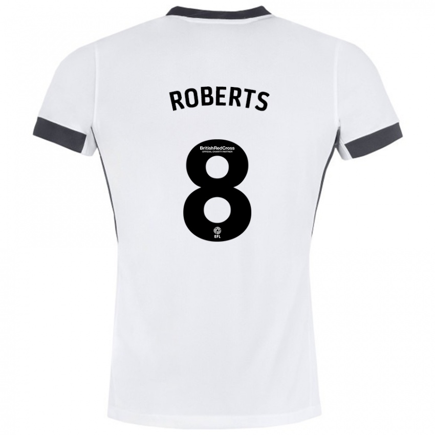 Homem Camisola Tyler Roberts #8 Preto Branco Alternativa 2024/25 Camisa