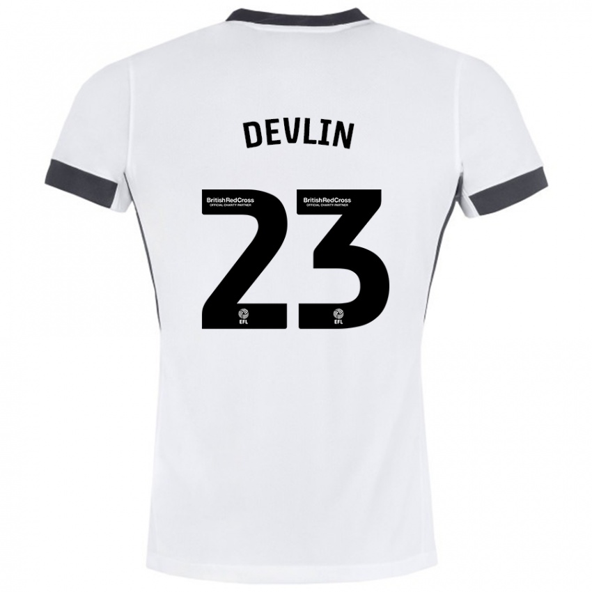 Homem Camisola Charlotte Devlin #23 Preto Branco Alternativa 2024/25 Camisa