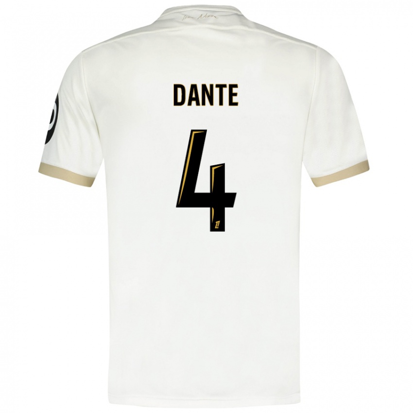 Homem Camisola Dante #4 Ouro Branco Alternativa 2024/25 Camisa