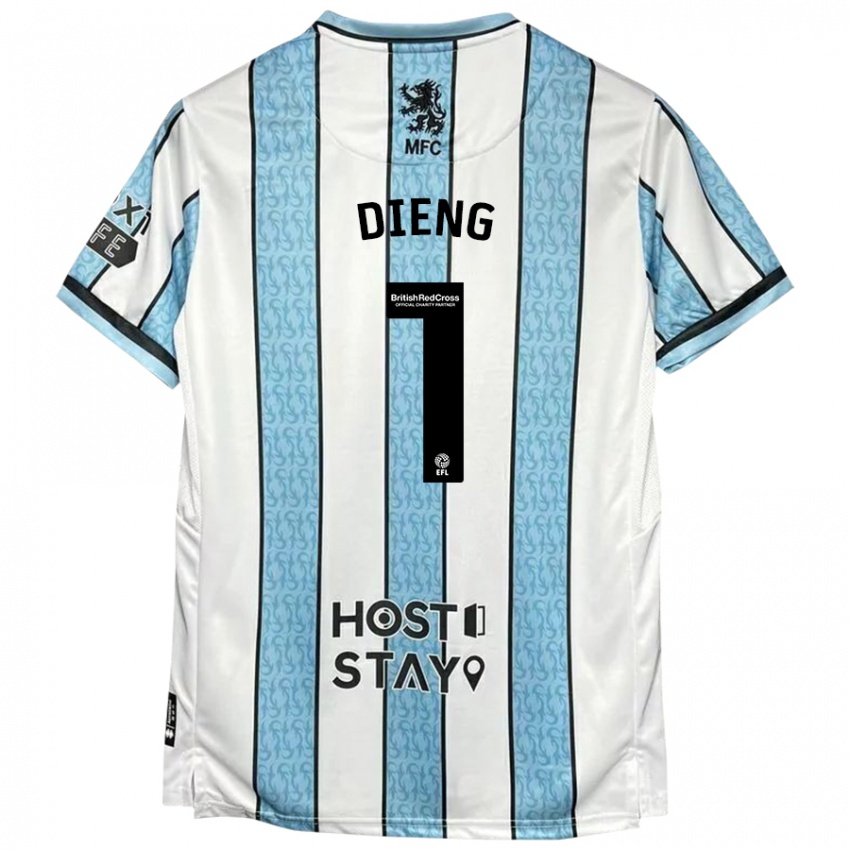 Homem Camisola Seny Dieng #1 Azul Branco Alternativa 2024/25 Camisa