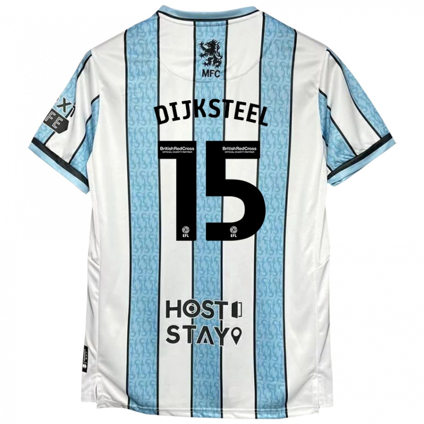 Homem Camisola Anfernee Dijksteel #15 Azul Branco Alternativa 2024/25 Camisa