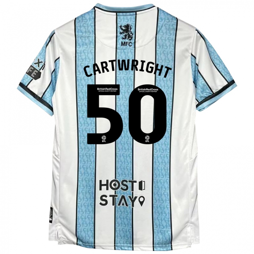 Homem Camisola Fin Cartwright #50 Azul Branco Alternativa 2024/25 Camisa