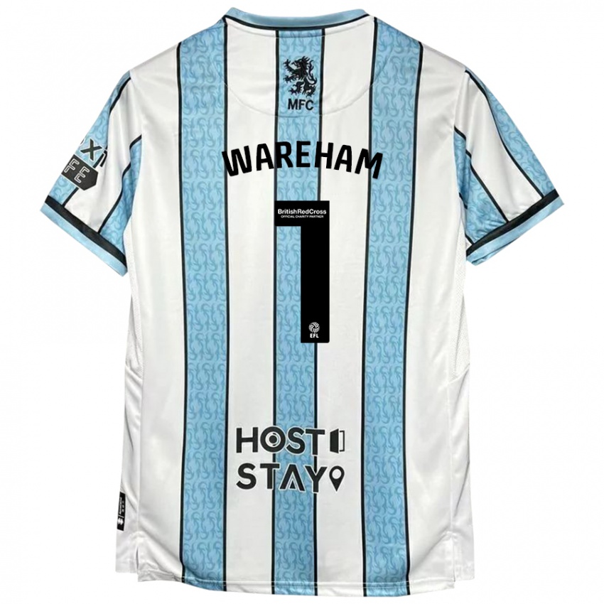 Homem Camisola Laura Wareham #1 Azul Branco Alternativa 2024/25 Camisa