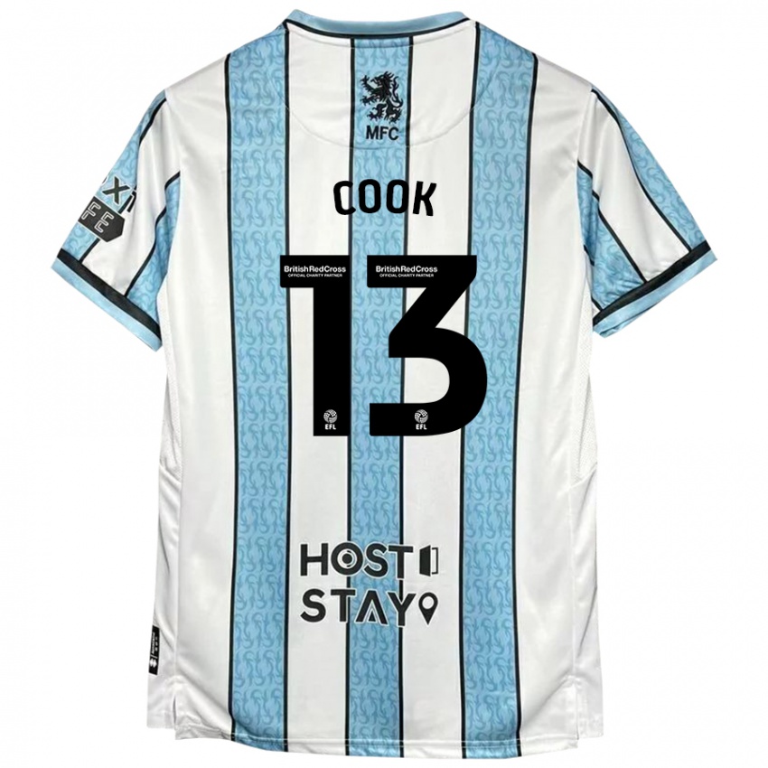 Homem Camisola Ruby Cook #13 Azul Branco Alternativa 2024/25 Camisa