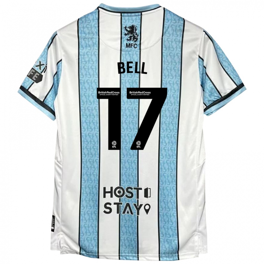 Homem Camisola Millie Bell #17 Azul Branco Alternativa 2024/25 Camisa