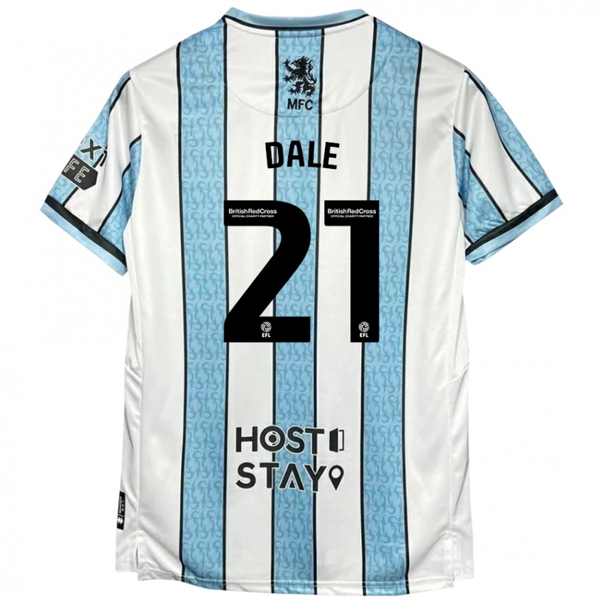 Homem Camisola Faye Dale #21 Azul Branco Alternativa 2024/25 Camisa