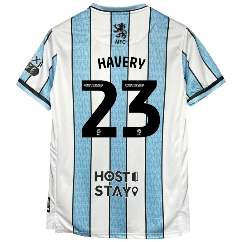 Homem Camisola Nicole Havery #23 Azul Branco Alternativa 2024/25 Camisa