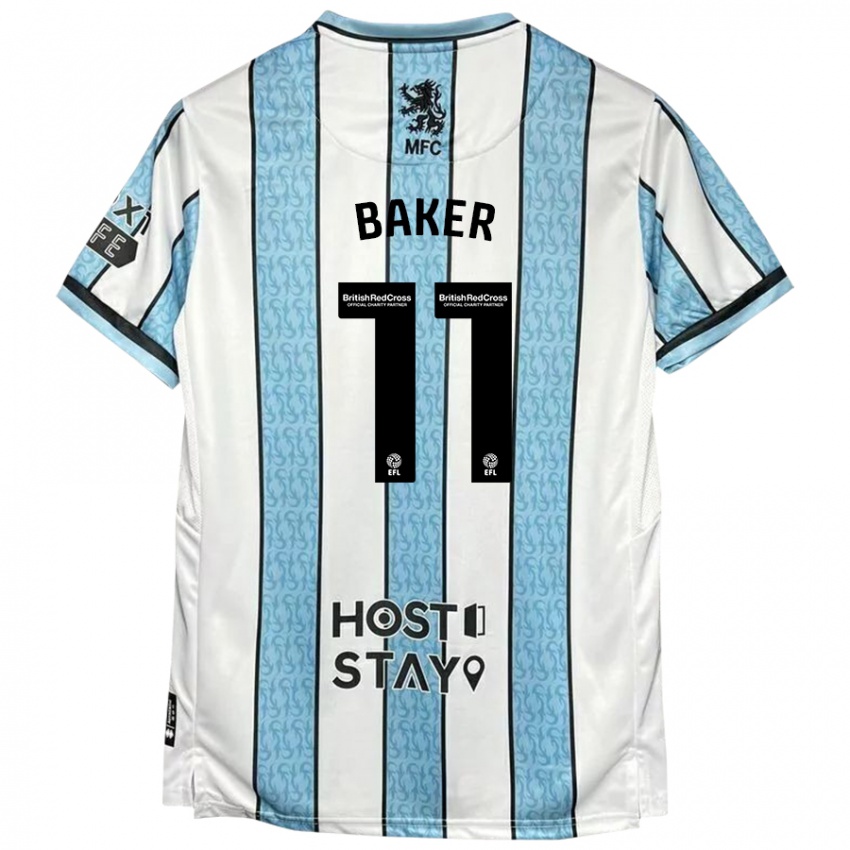 Homem Camisola Ella Baker #11 Azul Branco Alternativa 2024/25 Camisa