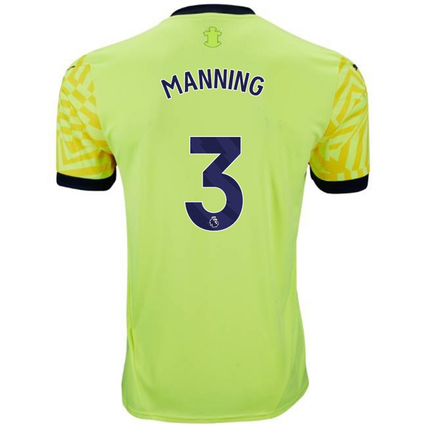 Homem Camisola Ryan Manning #3 Amarelo Alternativa 2024/25 Camisa