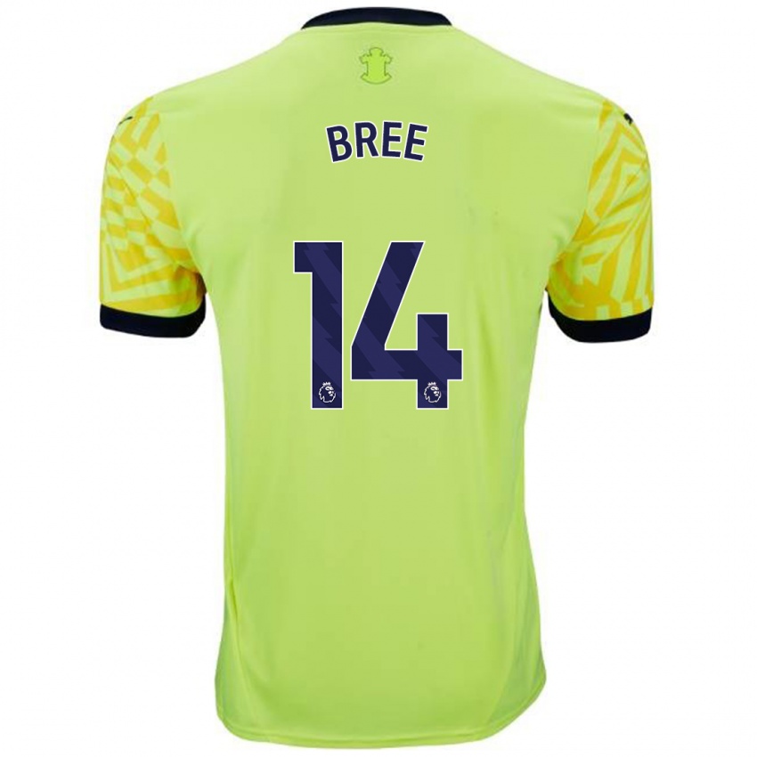 Homem Camisola James Bree #14 Amarelo Alternativa 2024/25 Camisa