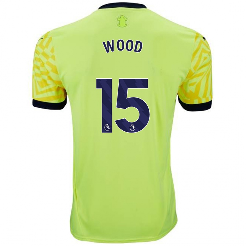 Homem Camisola Nathan Wood #15 Amarelo Alternativa 2024/25 Camisa