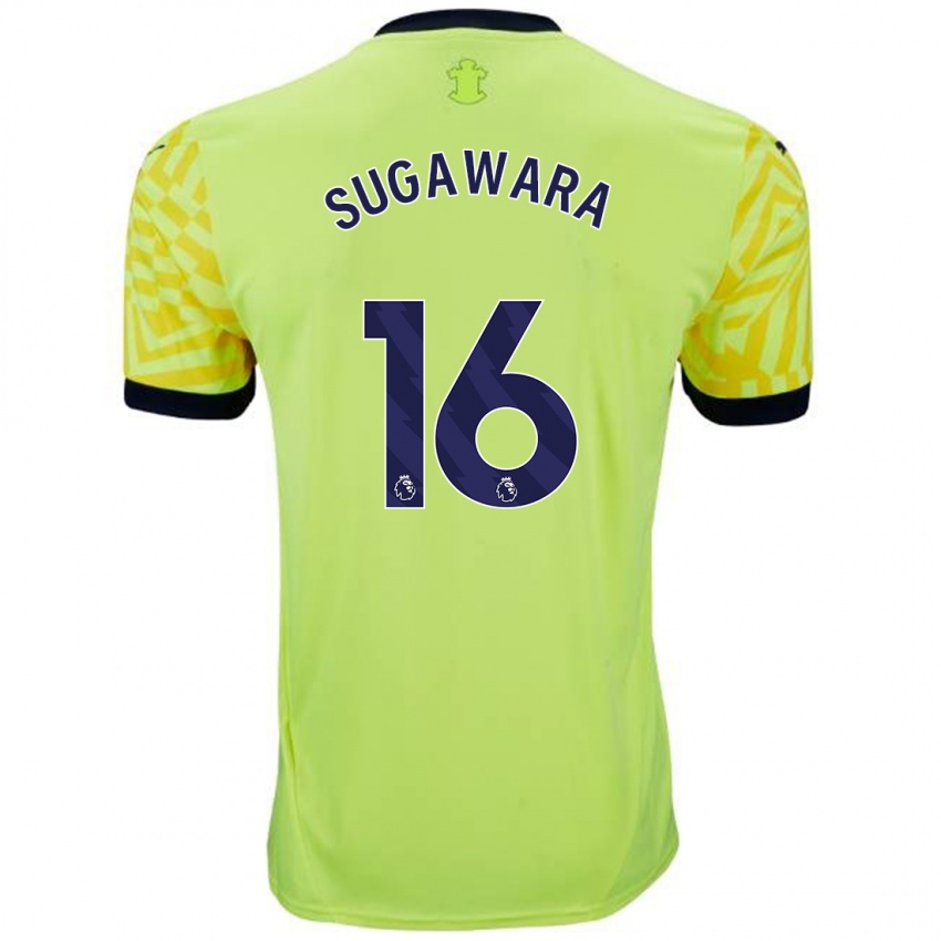 Homem Camisola Yukinari Sugawara #16 Amarelo Alternativa 2024/25 Camisa