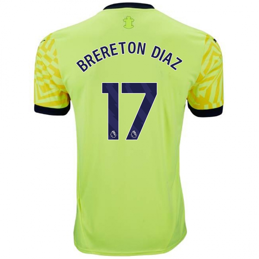 Homem Camisola Ben Brereton Díaz #17 Amarelo Alternativa 2024/25 Camisa