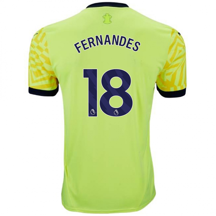 Homem Camisola Mateus Fernandes #18 Amarelo Alternativa 2024/25 Camisa