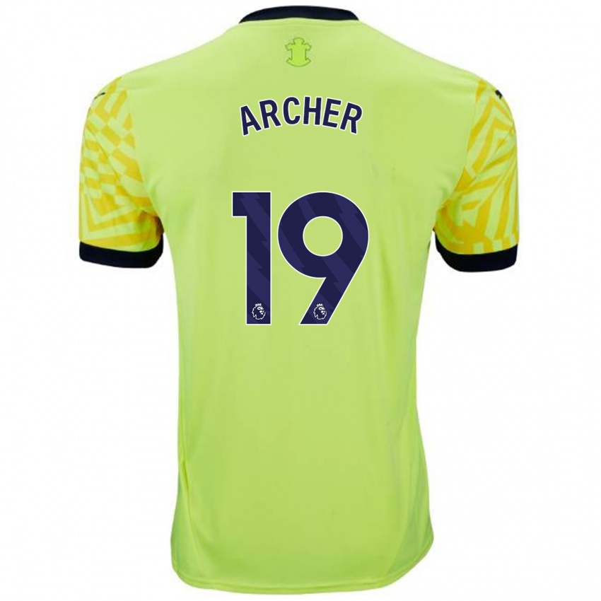 Homem Camisola Cameron Archer #19 Amarelo Alternativa 2024/25 Camisa