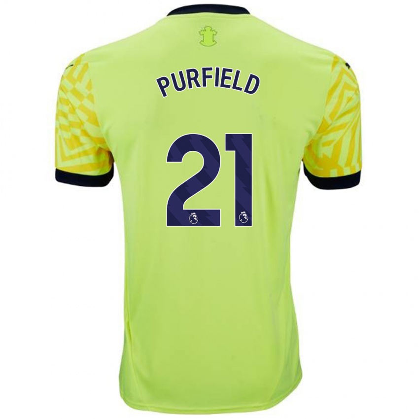 Homem Camisola Jemma Purfield #21 Amarelo Alternativa 2024/25 Camisa