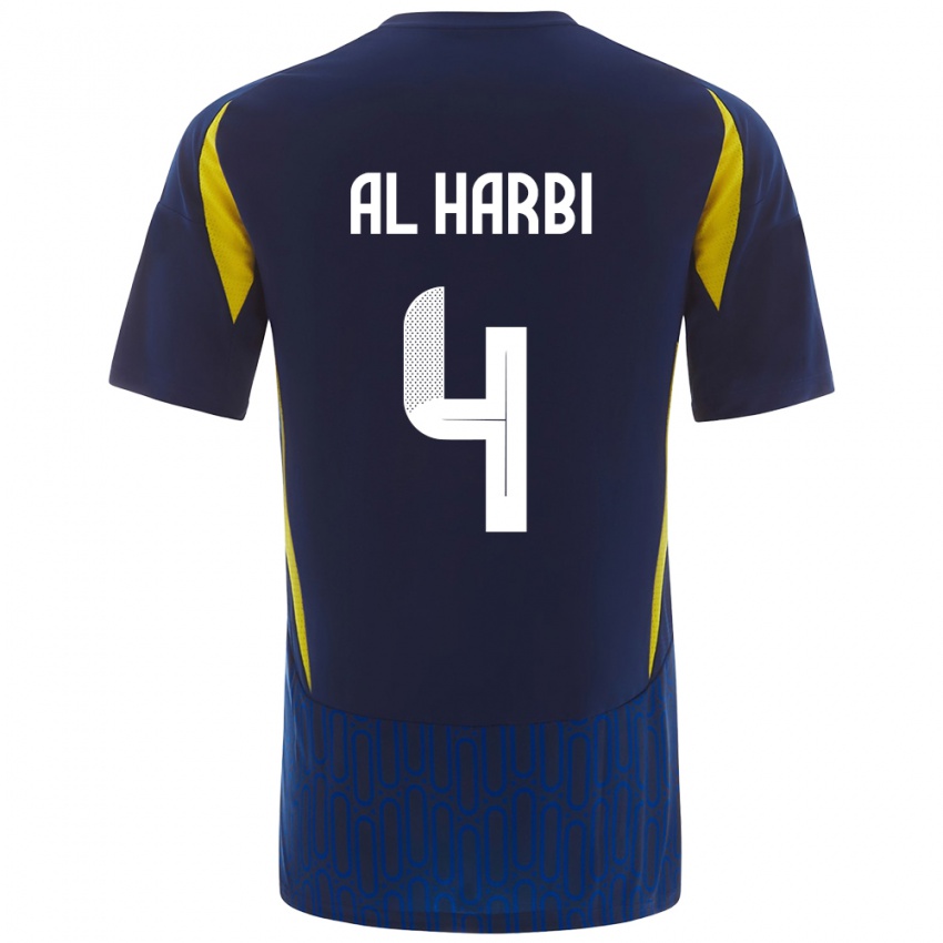 Homem Camisola Fay Al-Harbi #4 Azul Amarelo Alternativa 2024/25 Camisa