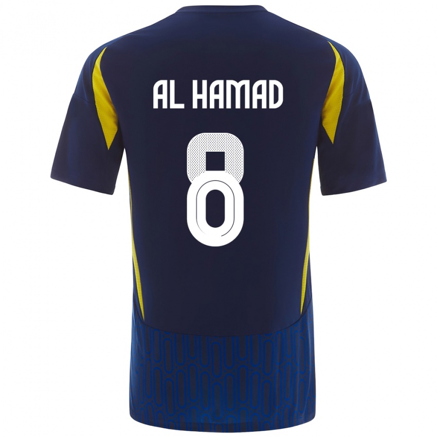 Homem Camisola Sara Al-Hamad #8 Azul Amarelo Alternativa 2024/25 Camisa