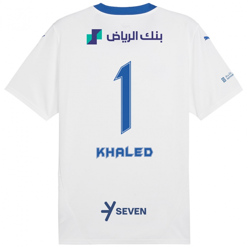 Homem Camisola Nawal Khaled #1 Azul Branco Alternativa 2024/25 Camisa