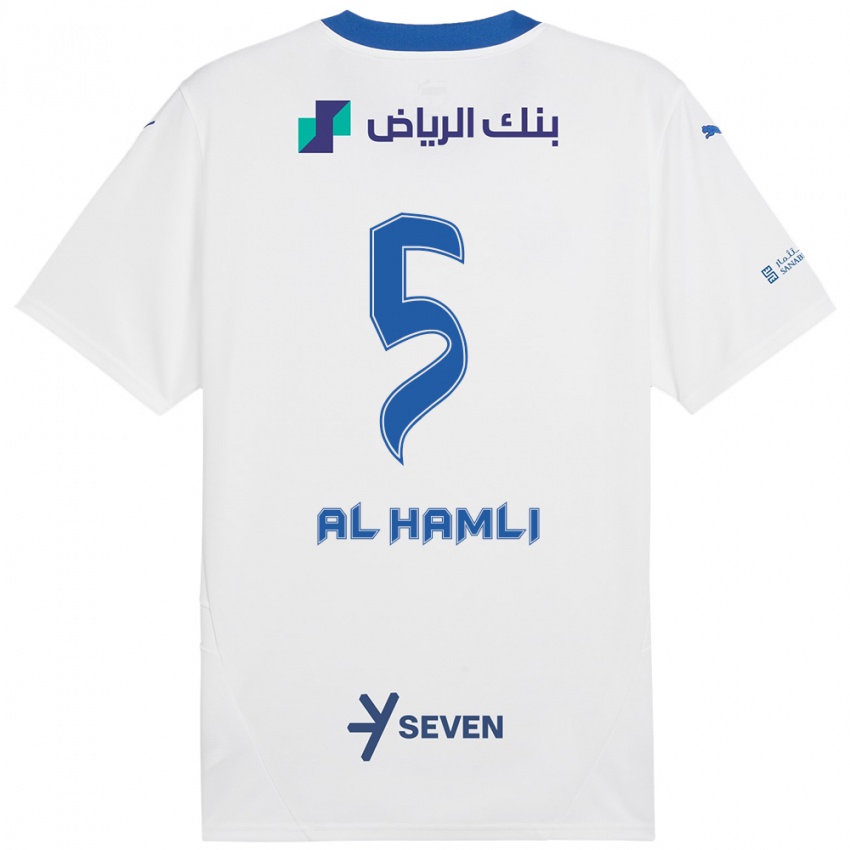 Homem Camisola Noura Al-Hamli #5 Azul Branco Alternativa 2024/25 Camisa