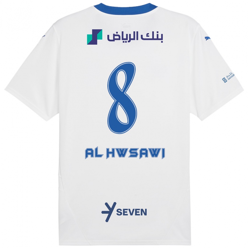 Homem Camisola Al Bandari Al-Hwsawi #8 Azul Branco Alternativa 2024/25 Camisa