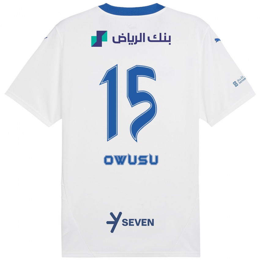 Homem Camisola Mavis Owusu #15 Azul Branco Alternativa 2024/25 Camisa