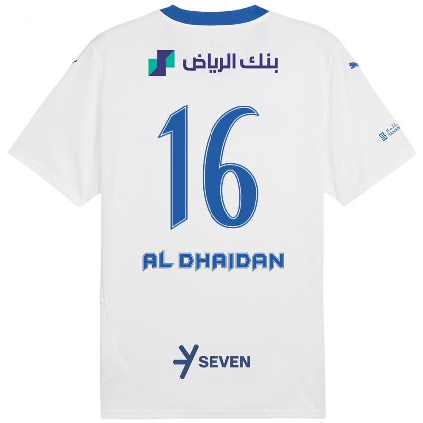 Homem Camisola Nadia Al-Dhaidan #16 Azul Branco Alternativa 2024/25 Camisa