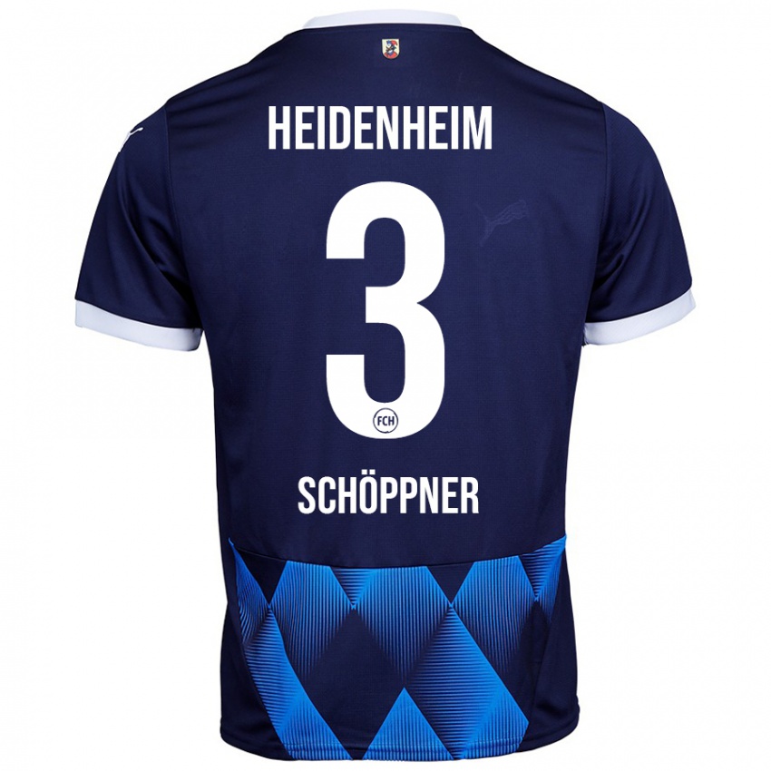 Homem Camisola Jan Schöppner #3 Azul Da Marinha Escura Alternativa 2024/25 Camisa