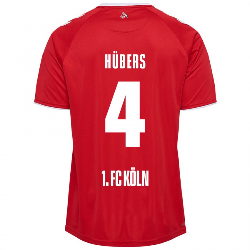 Homem Camisola Timo Hübers #4 Branco Vermelho Alternativa 2024/25 Camisa