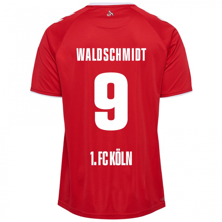 Homem Camisola Luca Waldschmidt #9 Branco Vermelho Alternativa 2024/25 Camisa