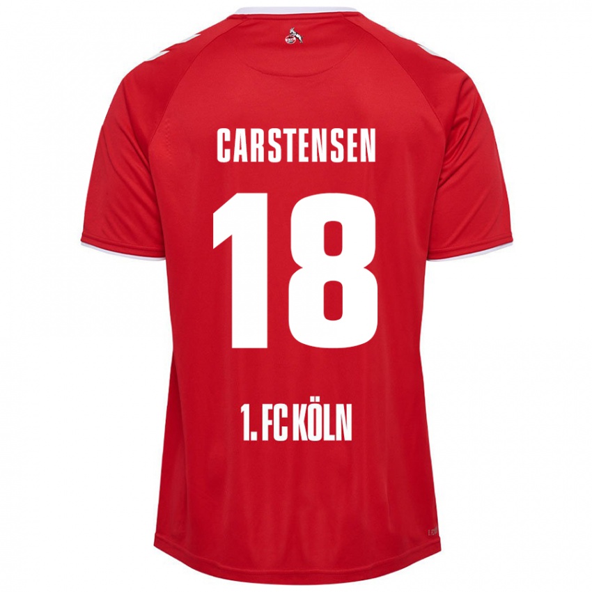 Homem Camisola Rasmus Carstensen #18 Branco Vermelho Alternativa 2024/25 Camisa