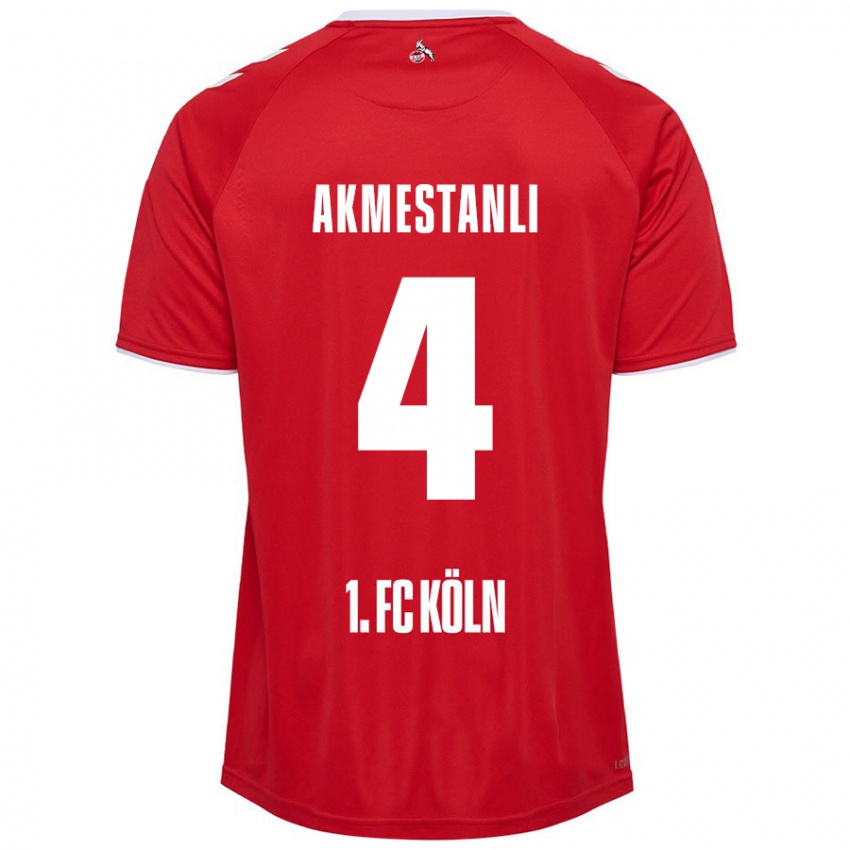 Homem Camisola Teoman Akmestanli #4 Branco Vermelho Alternativa 2024/25 Camisa