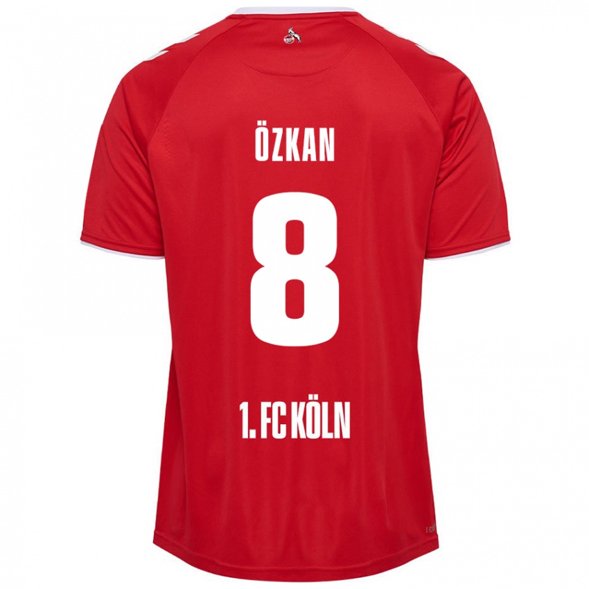 Homem Camisola Mikail Özkan #8 Branco Vermelho Alternativa 2024/25 Camisa