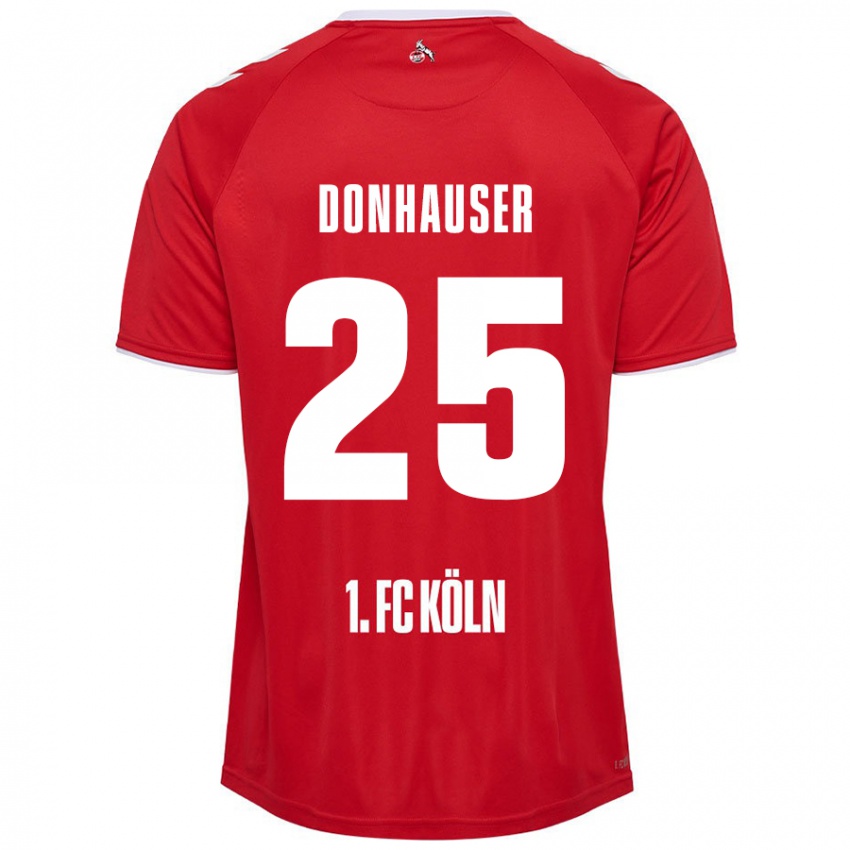 Homem Camisola Laura Donhauser #25 Branco Vermelho Alternativa 2024/25 Camisa