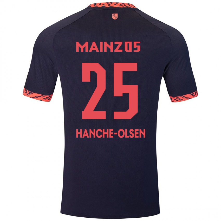 Homem Camisola Andreas Hanche-Olsen #25 Azul Coral Vermelho Alternativa 2024/25 Camisa