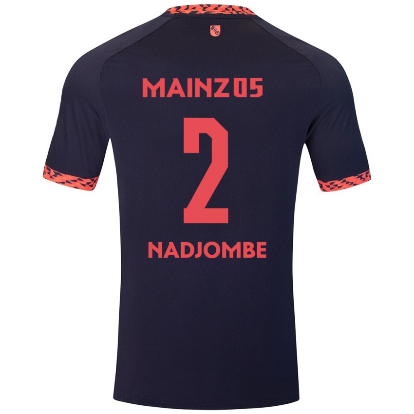 Homem Camisola Jean-Marie Nadjombe #2 Azul Coral Vermelho Alternativa 2024/25 Camisa