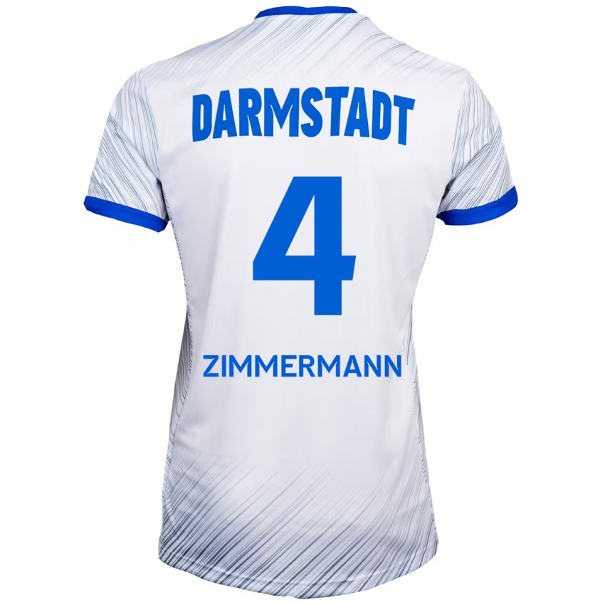 Homem Camisola Christoph Zimmermann #4 Azul Branco Alternativa 2024/25 Camisa