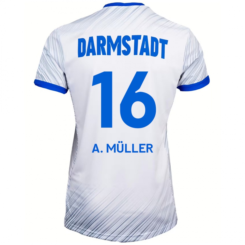 Homem Camisola Andreas Müller #16 Azul Branco Alternativa 2024/25 Camisa