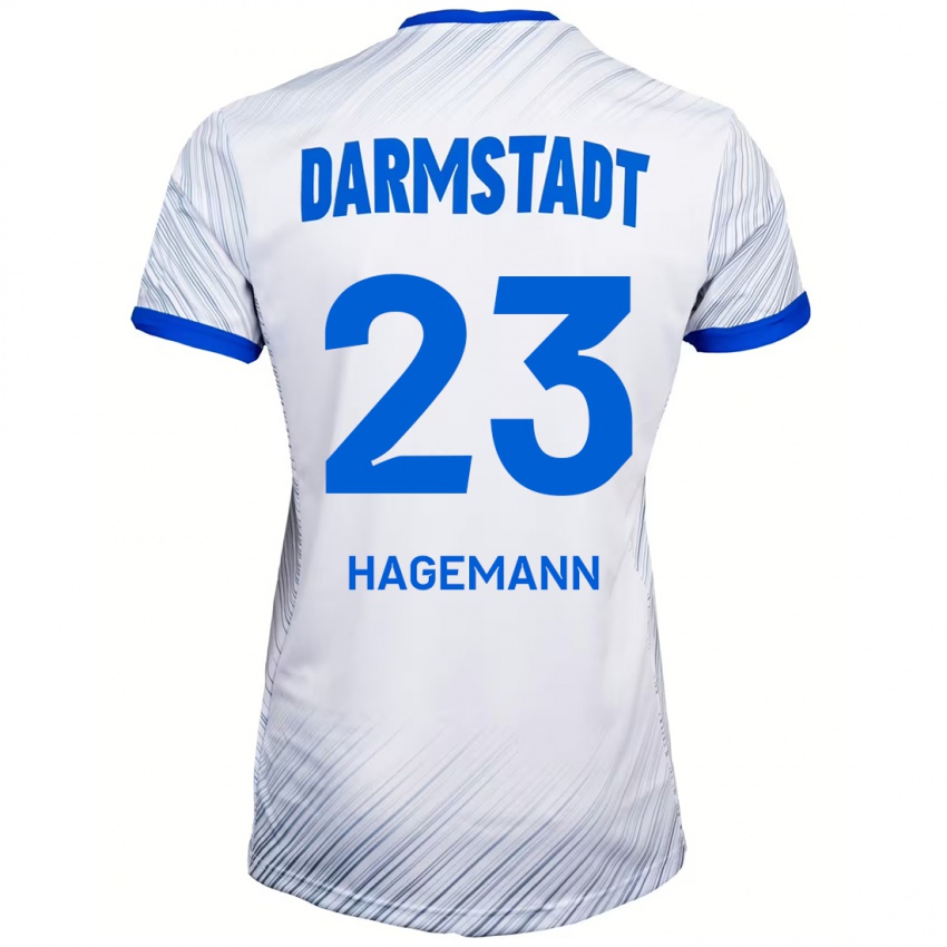 Homem Camisola Emil Hagemann #23 Azul Branco Alternativa 2024/25 Camisa